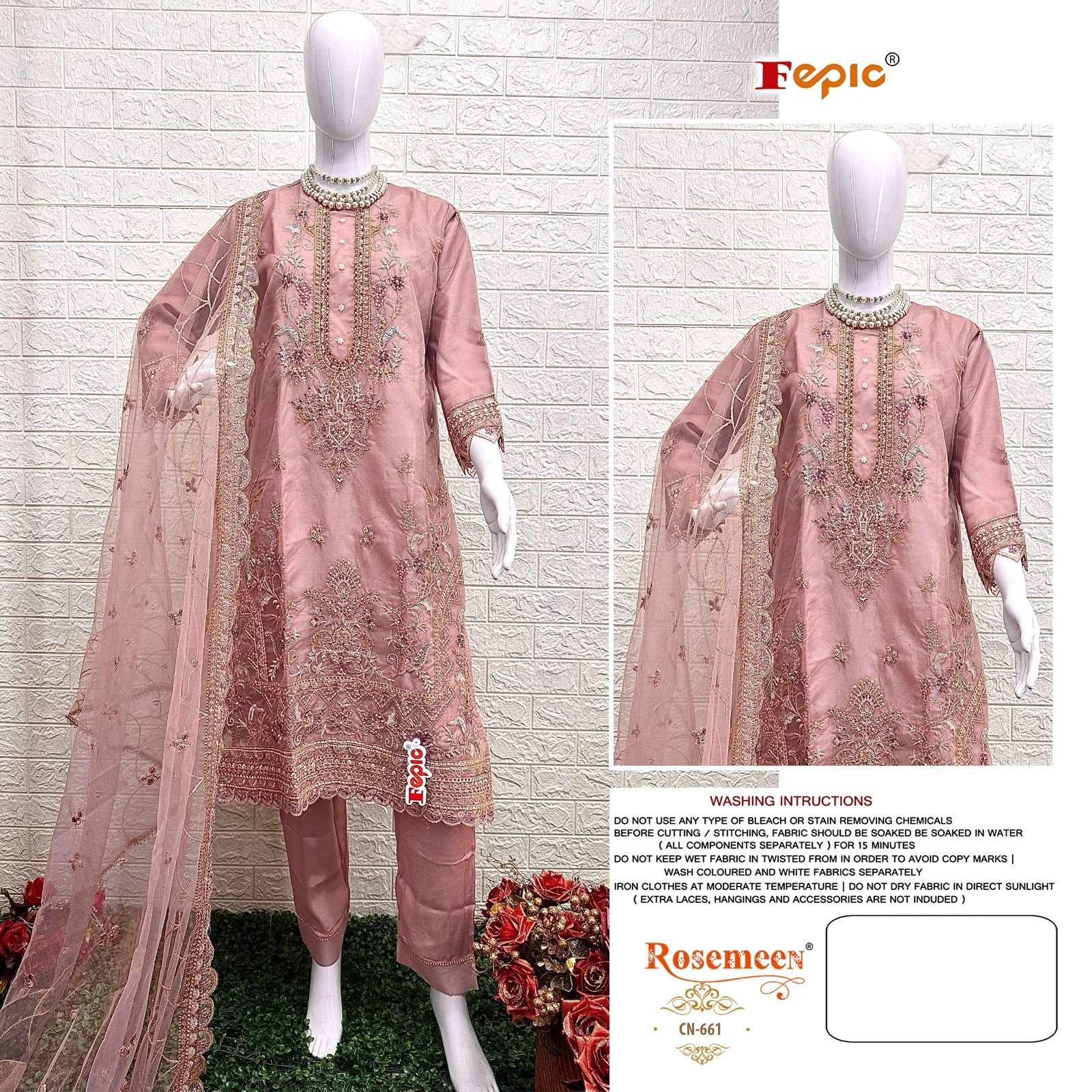 CN-661 HIT DESIGN BY FEPIC ORGANZA EMBROIDERY STITCHED PAKISTANI DRESS