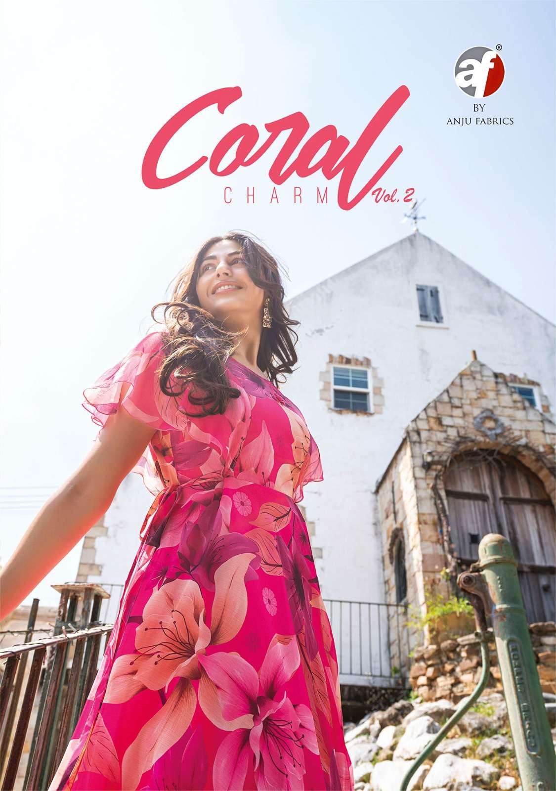 CORAL CHARM VOL-2 BY ANJU FABRICS 2911 TO 2916 SERIES VISCOSE CHIFFON PRINT GOWNS