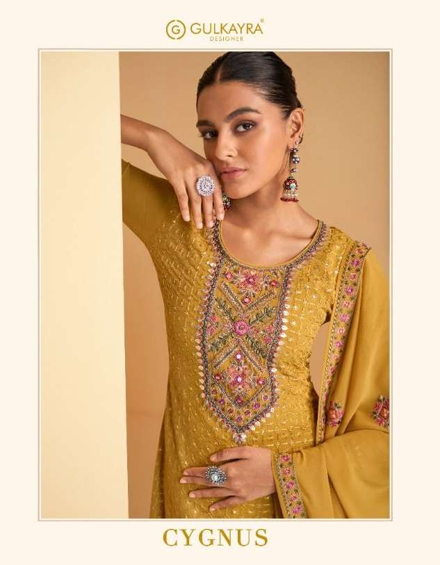 CYGNUS BY GULKAYRA 7167 TO 7170 SERIES GEORGETTE HEAVY EMBROIDERY SHARARA DRESSES