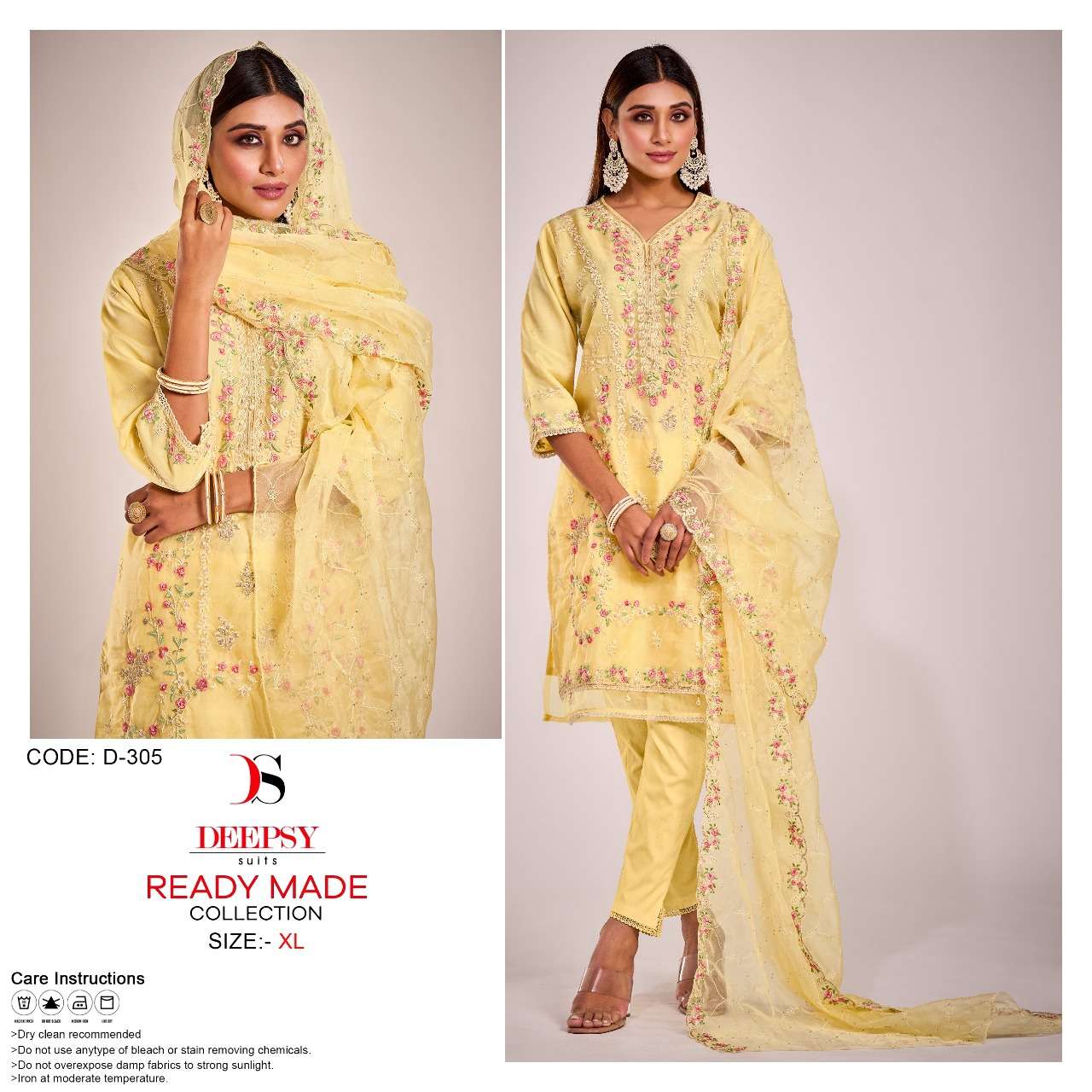 D-305 HIT DESIGN BY DEEPSY SUITS PURE ORGANZA EMBROIDERY STITCHED PAKISTANI DRESS