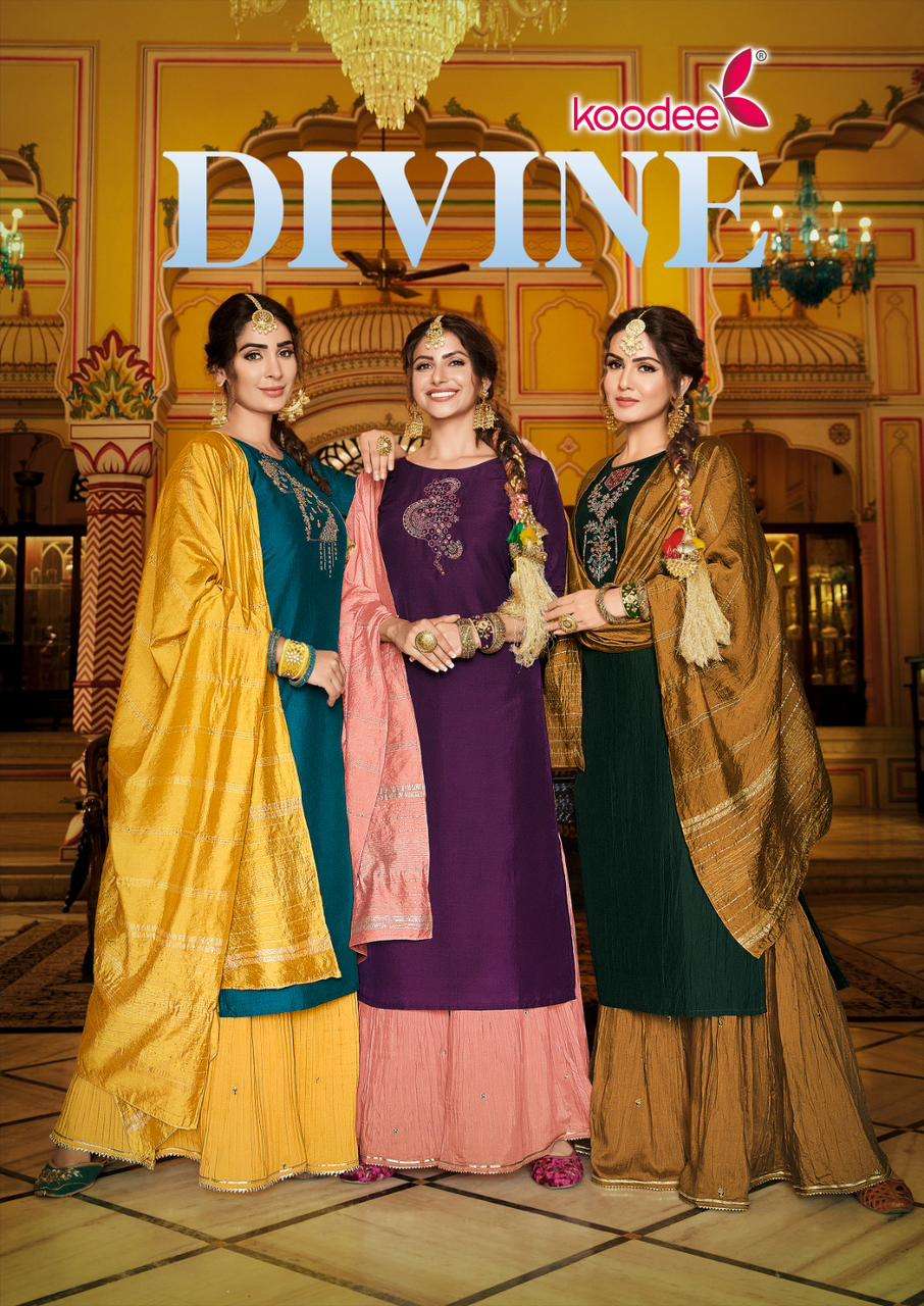 DIVINE KOODEE BY AQSAWHOLESALE 1001 TO 1006 SERIES HEAVY CHINON WORK STITCHED DRESSES