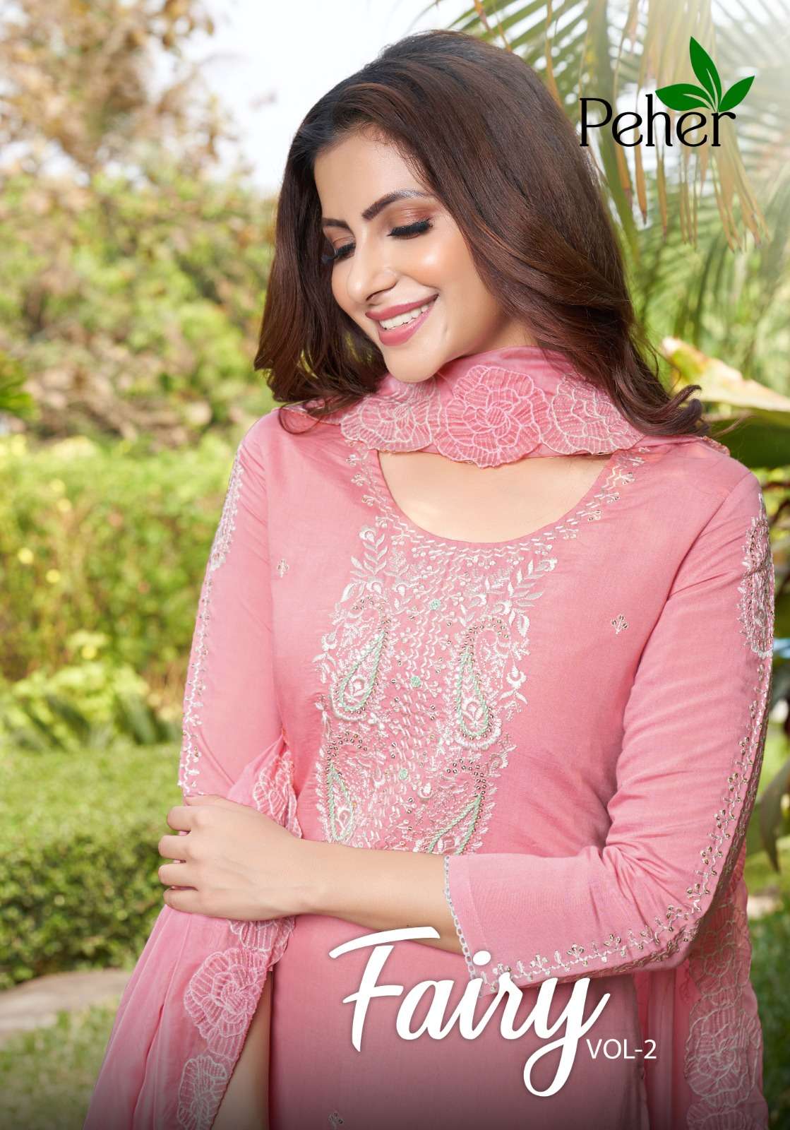 FAIRY VOL-2 BY PEHER 1052 TO 1056 SERIES MODAL VISCOSE EMBROIDERY STITCHED DRESSES