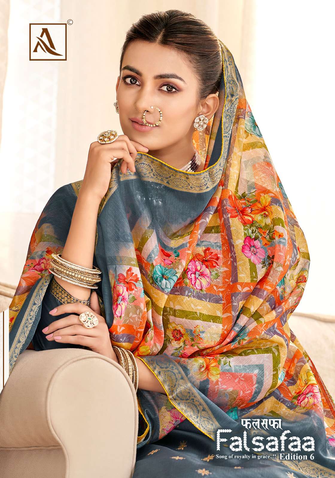 FALSAFAA VOL-6 BY ALOK SUIT 1216-001 TO 1216-006 SERIES DOLA JACQUARD WORK DRESSES