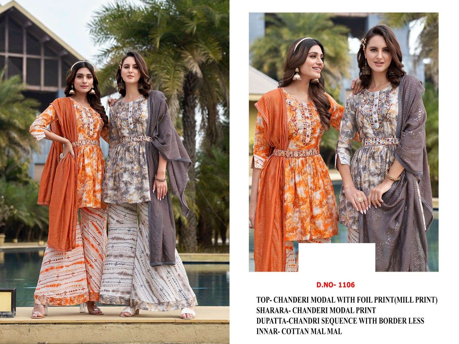 FASHION WORLD BY AQSAWHOLESALE 1105 TO 1110 SERIES FANCY PRINT STITCHED DRESSES