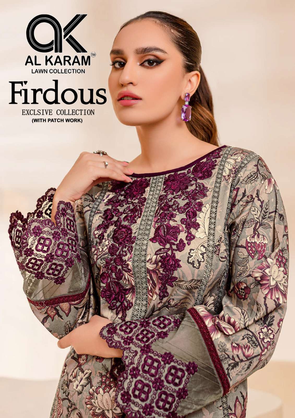 FIRDOUS EXCLUSIVE COLLECTION BY AL KARAM 1001 TO 1005 SERIES COTTON EMBROIDERY PAKISTANI DRESSES