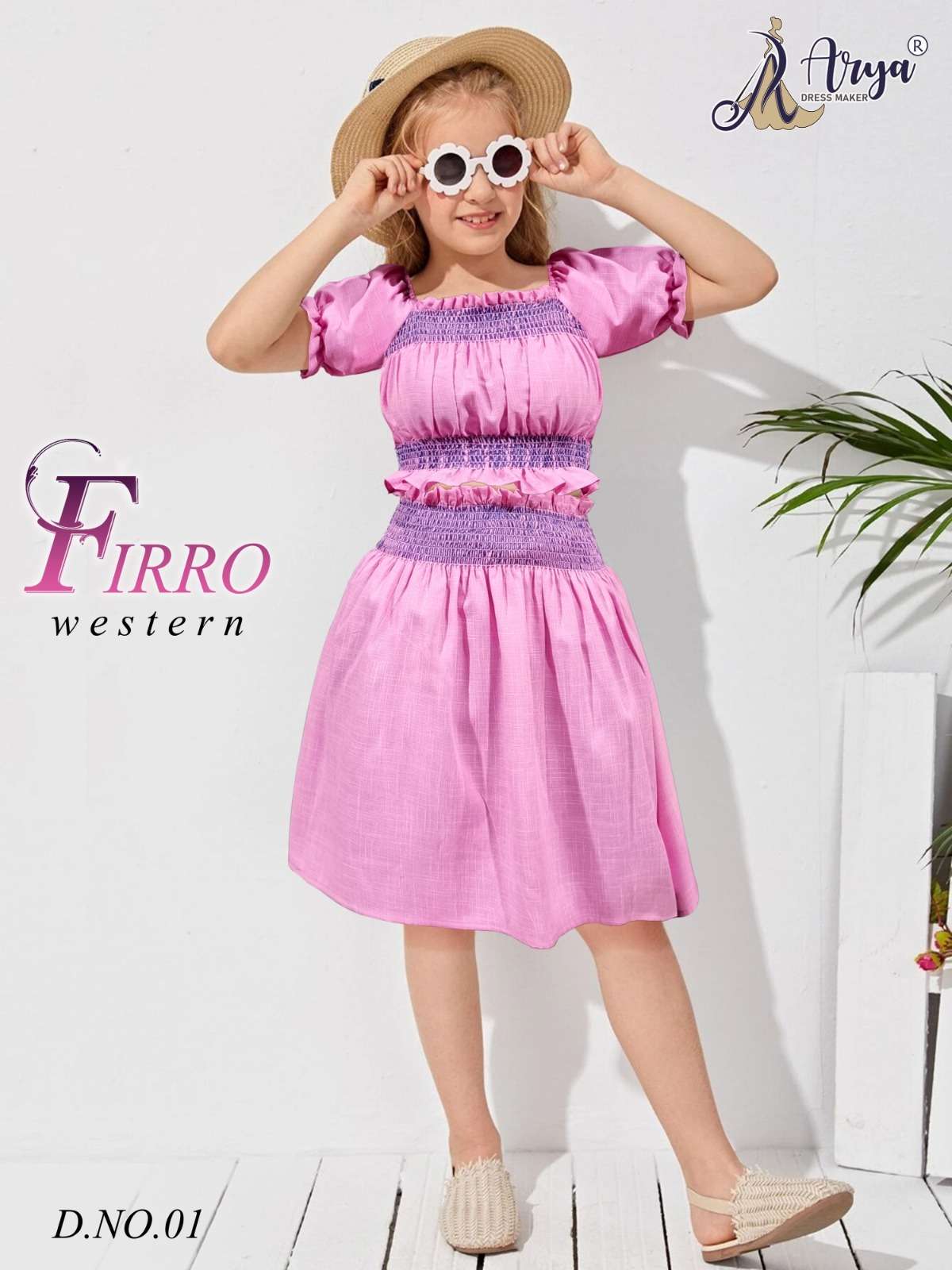 FIRRO WESTERN BY ARYA DRESS MAKER 01 TO 04 SERIES COTTON SMOKE WORK KIDS FROCKS