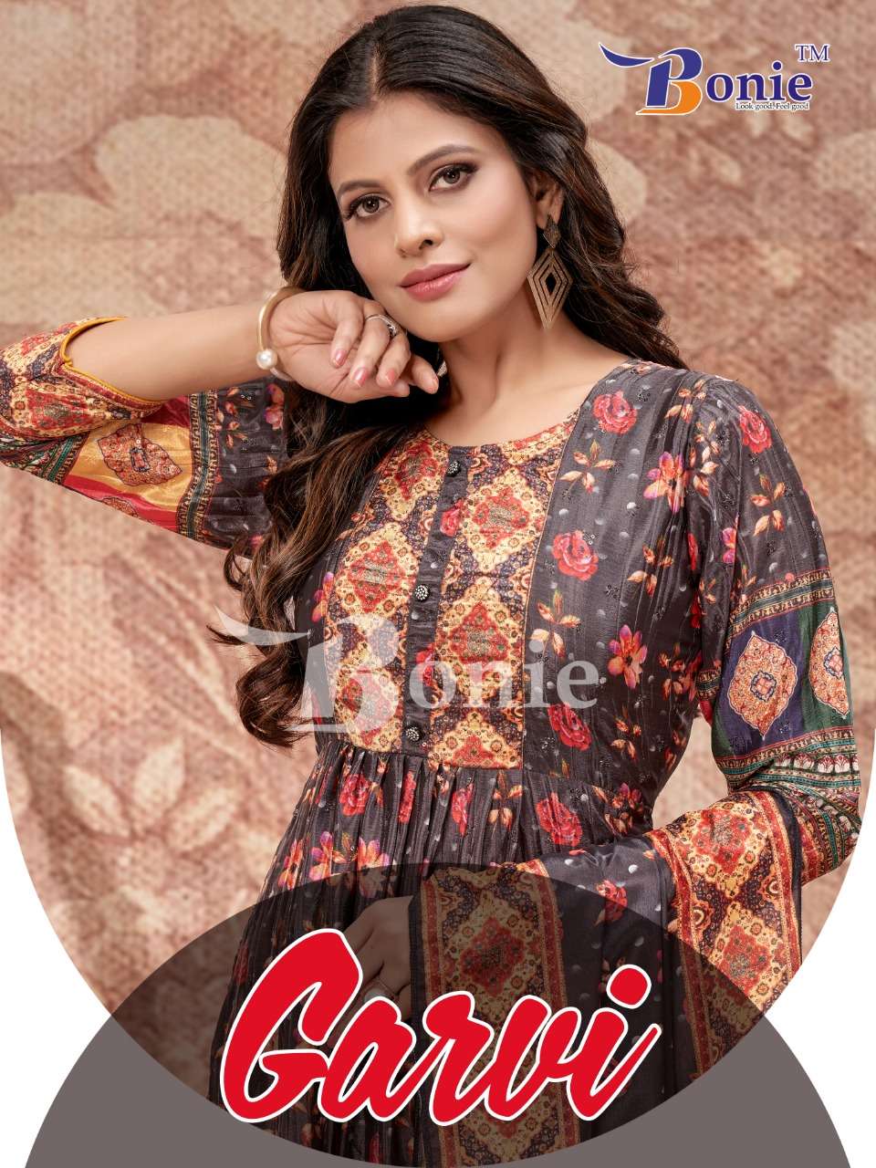 GARVI BY BONIE 01 TO 08 SERIES FANCY DIGITAL PRINT STITCHED DRESSES