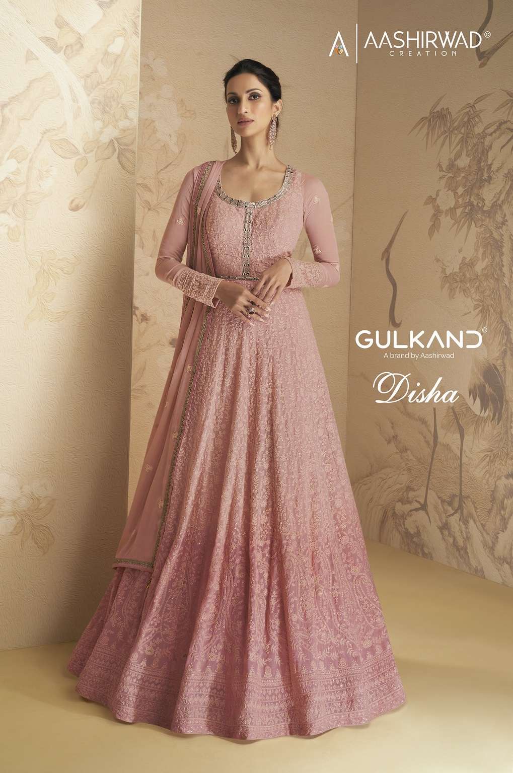 GULKAND DISHA BY AASHIRWAD CREATION 9508 TO 9511 SERIES GEORGETTE EMBROIDERY ANARKALI SUITS