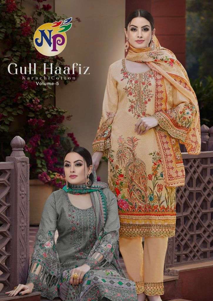 GULL HAAFIZ VOL-5 BY NAND GOPAL PRINTS 1001 TO 1008 SERIES PURE COTTON PRINT DRESSES