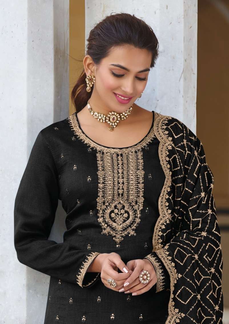 GULRANG BY FIONA 501 TO 505 SERIES SILK HEAVY EMBROIDERY DRESSES