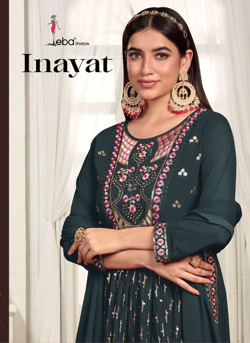 INAYAT BY EBA LIFESTYLE 1543 TO 1546 SERIES BLOOMING GEORGETTE EMBROIDERY STITCHED DRESSES