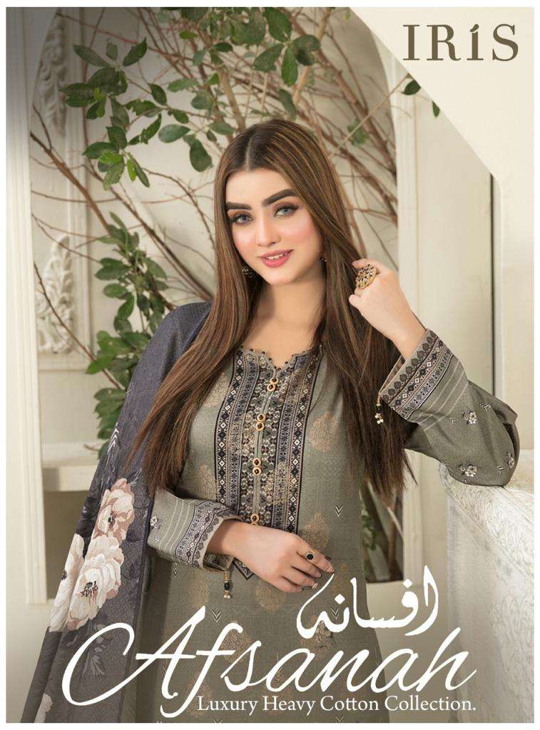 IRIS AFSANAH BY AQSAWHOLESALE 1001 TO 1010 SERIES PURE COTTON PAKISTANI PRINT DRESSES