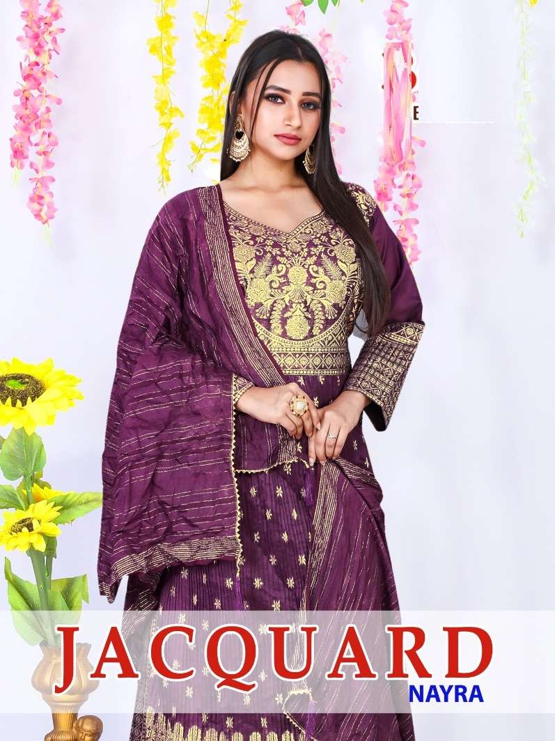 JACQUARD NAAYRA BY AQSAWHOLESALE 1001 TO 1004 SERIES FANCY JACQUARD WORK DRESSES