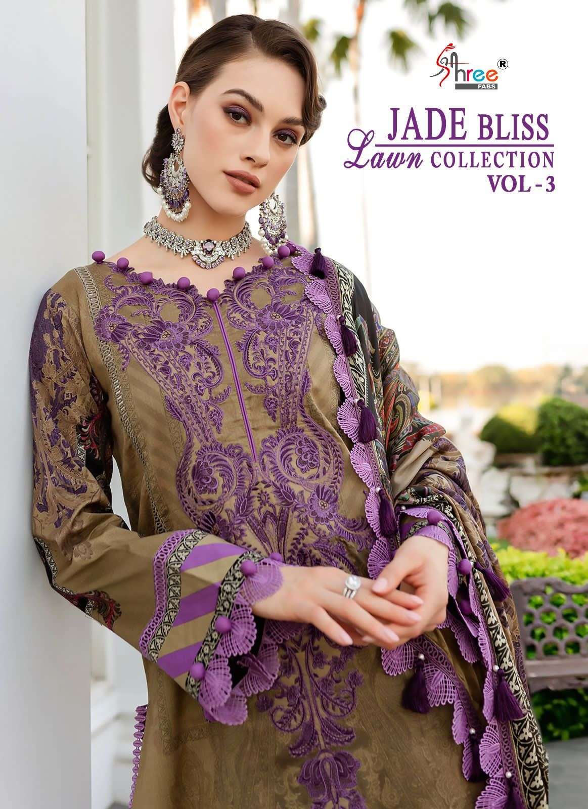 JADE BLISS LAWN COLLECTION VOL-3 BY SHREE FABS 2583 TO  2589 SERIES COTTON PAKISTANI DRESSES