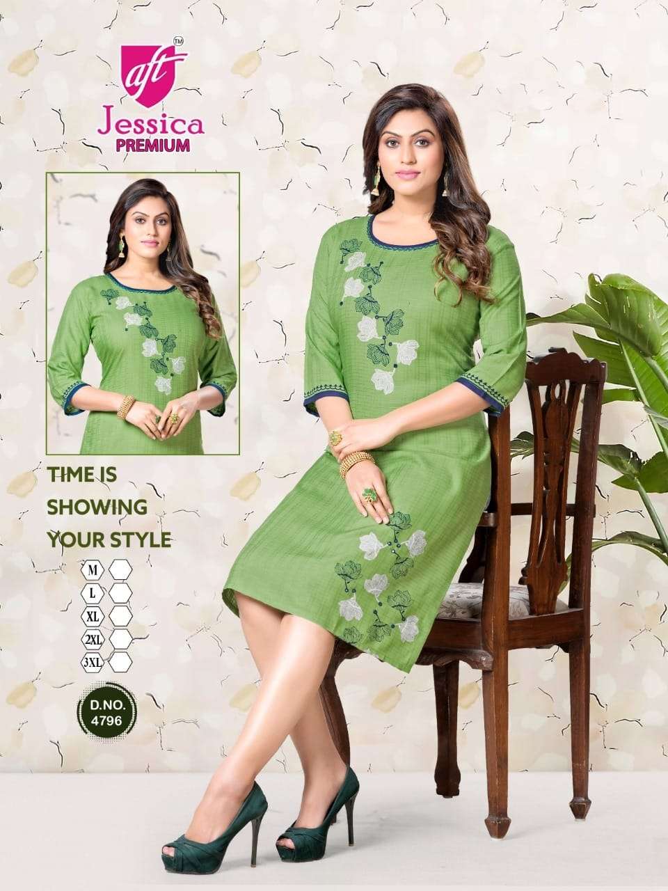 JESSICA FASHION GIRL BY AQSAWHOLESALE 4795 TO 4802 SERIES FANCY WORK KURTIS