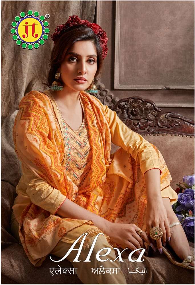 JT ALEXA BY AQSAWHOLESALE 1001 TO 1008 SERIES HEAVY COTTON EMBROIDERY WORK DRESSES