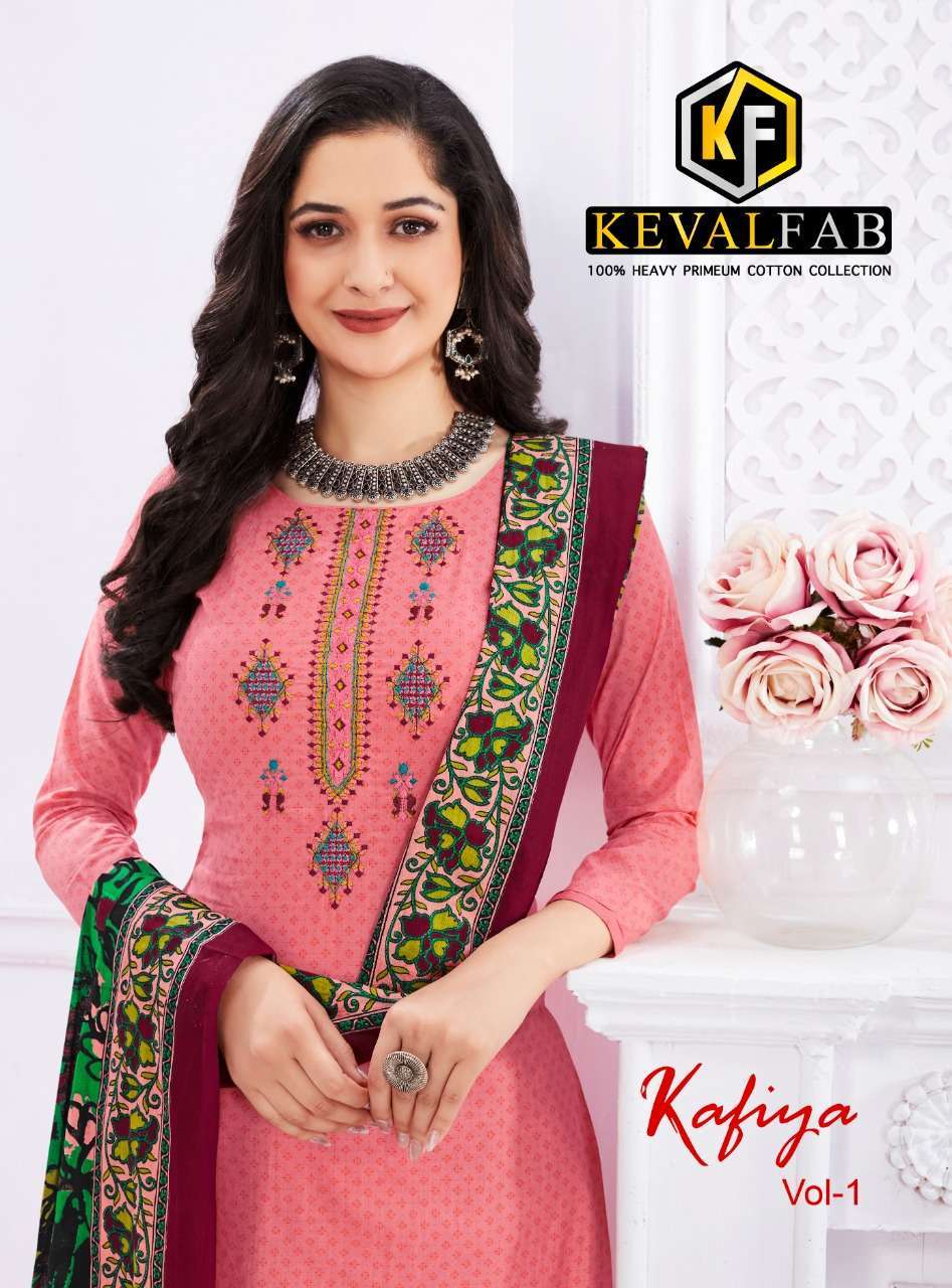 KAFIYA VOL-1 BY KEVAL FAB 1001 TO 1006 SERIES LAWN COTTON EMBROIDERY DRESSES