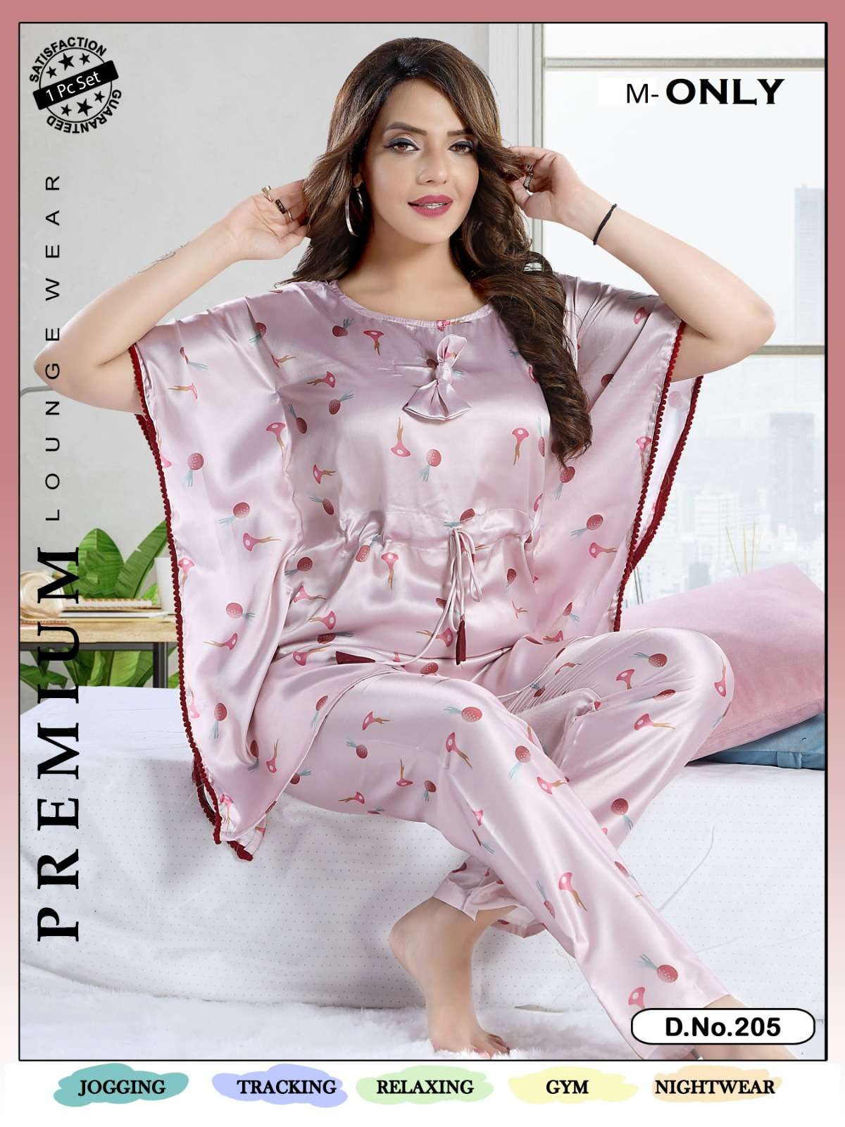 KAFTAN NIGHTSUIT VOL-2 BY AQSAWHOLESALE SATIN PRINT KAFTAN NIGHT SUITS