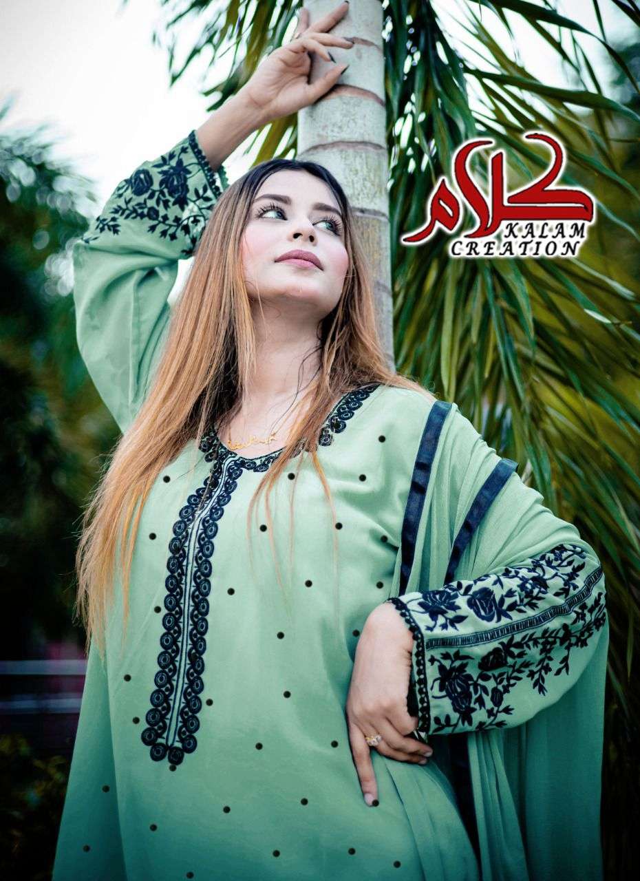 KALAM 1115 COLOURS BY KALAM CREATION FAUX GEORGETTE EMBROIDERY STITCHED PAKISTANI DRESSES