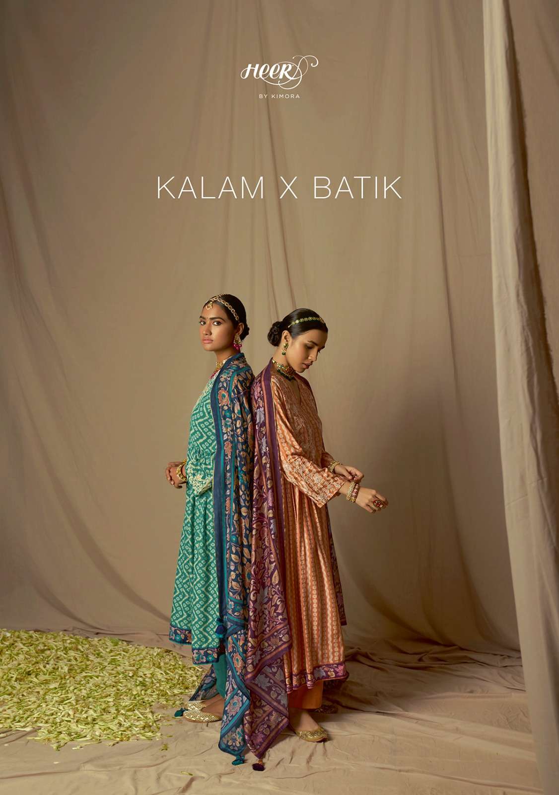 KALAM X BATIK BY HEER 8961 TO 8968 SERIES PURE MUSLIN SILK EMBROIDERY WORK DRESSES