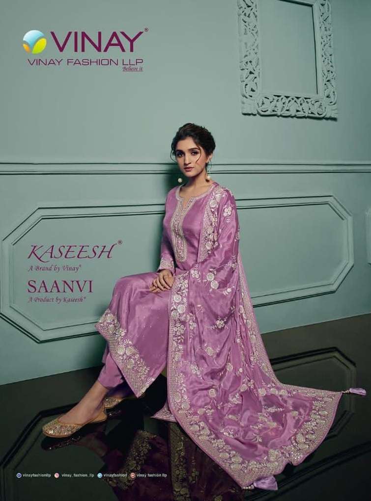 KASEESH SAANVI BY VINAY FASHION 63331 TO 63338 SERIES DOLA EMBROIDERY WORK DRESSES