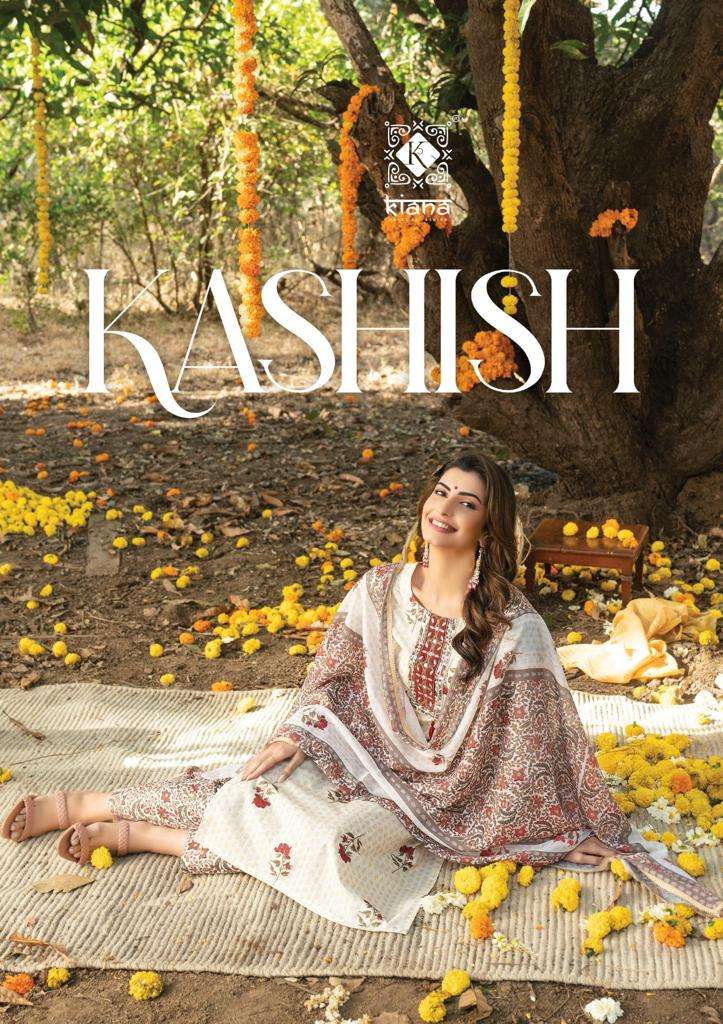 KASHISH BY KIANA 01 TO 08 SERIES PURE COTTON PRINT EMBROIDERY STITCHED DRESSES