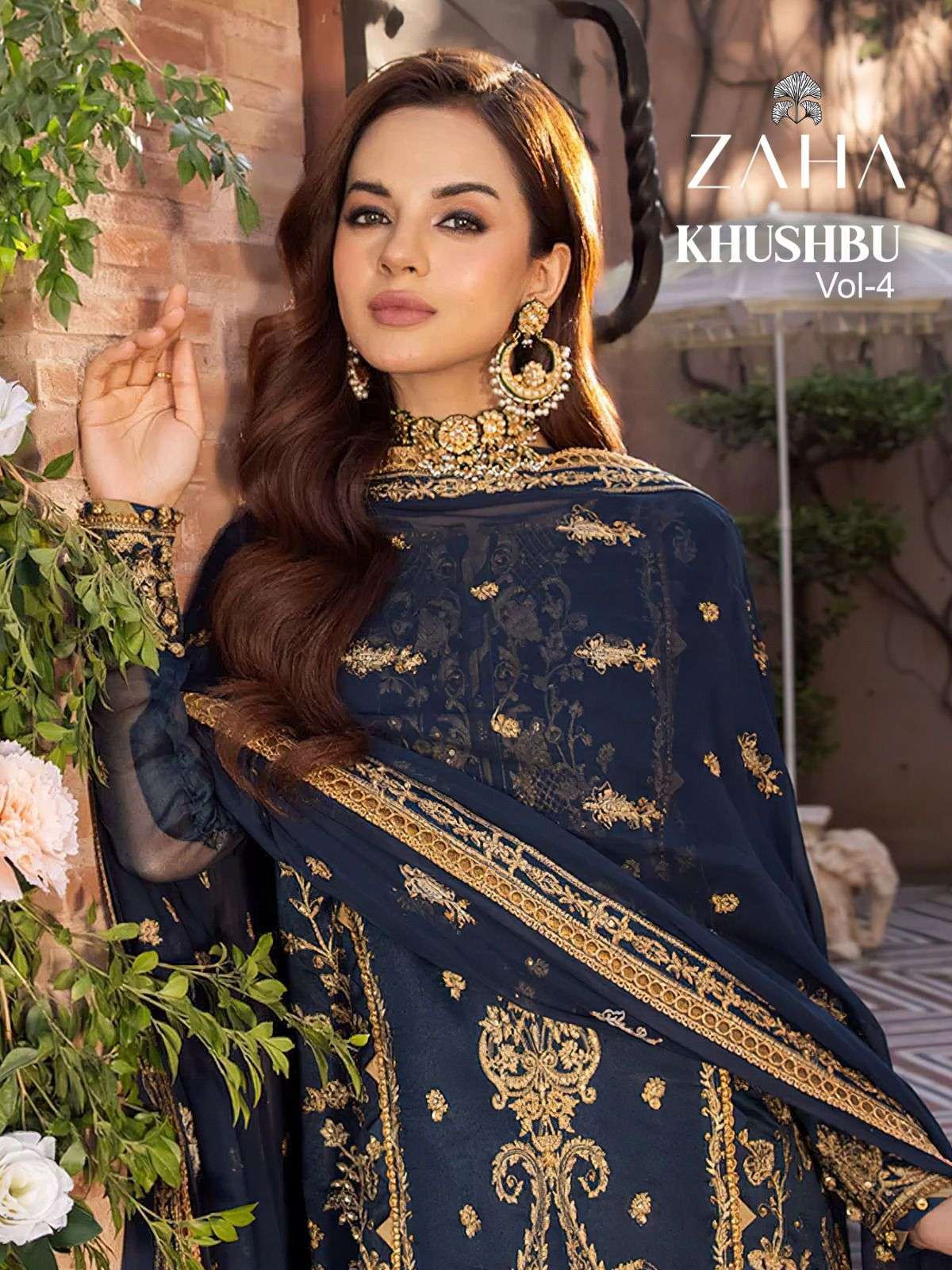 KHUSHBU VOL-4 BY ZAHA 10134 TO 10136 SERIES GEORGETTE EMBROIDERY WORK PAKISTANI DRESSES