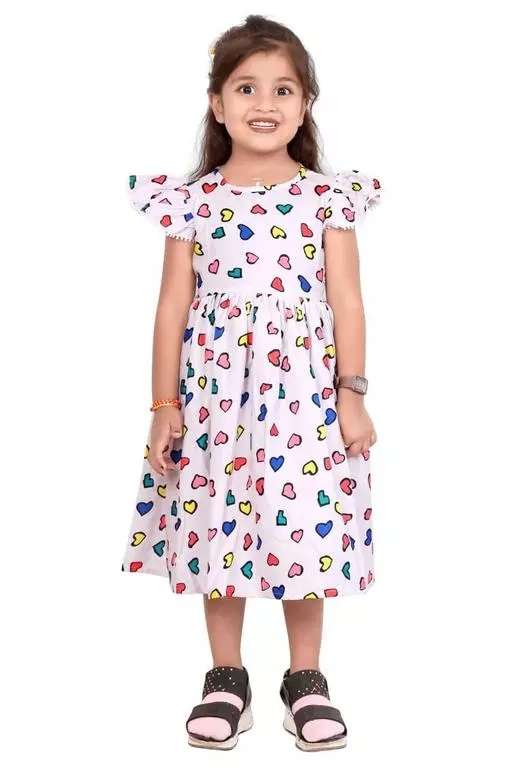 KIDS-1052-A BY AQSAWHOLESALE SEMI LINEN WITH DIGITAL PRINT KIDS FROCK