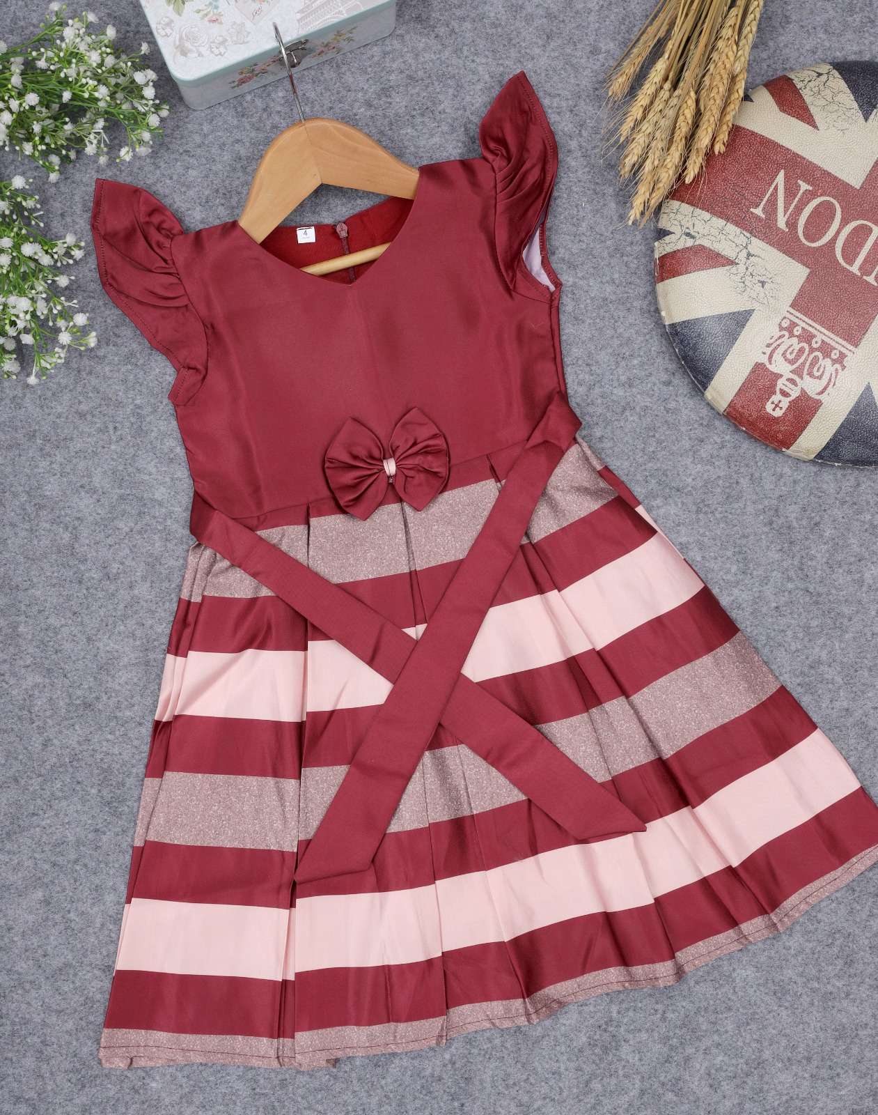 KIDS-1068 BY AQSAWHOLESALE SATIN DIGITAL PRINT WORK KIDS FROCK