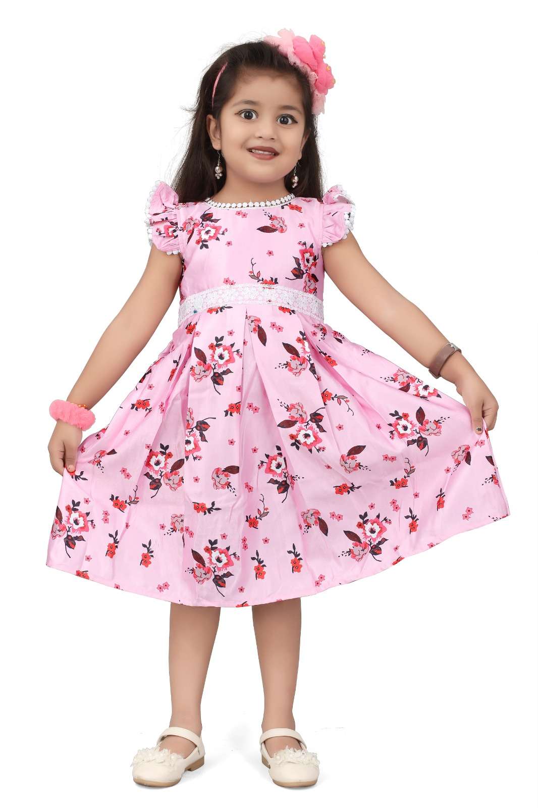 KIDS-1080 BY AQSAWHOLESALE SATIN DIGITAL PRINT KIDS FROCK