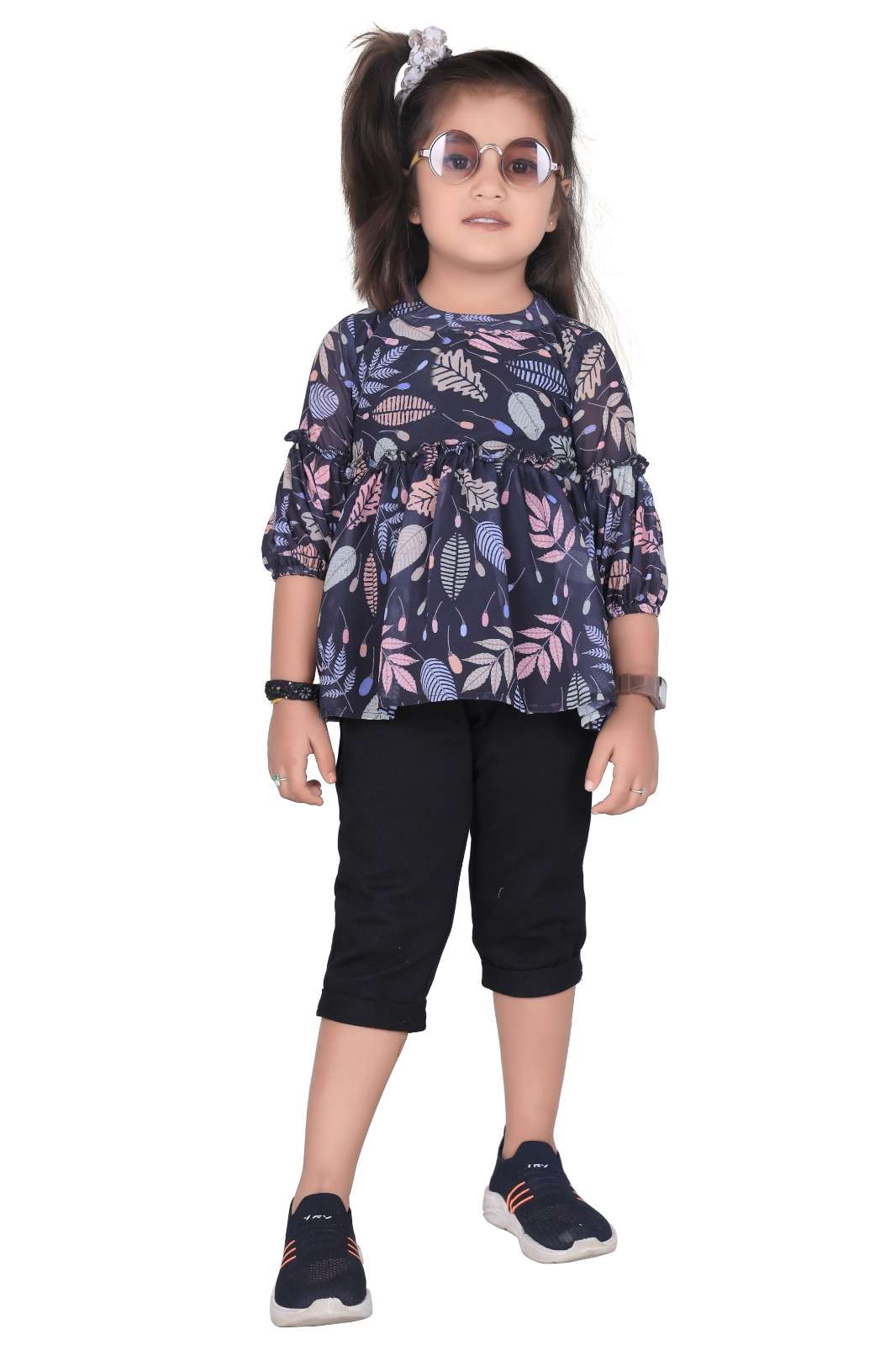 KIDS-1095 BY AQSAWHOLESALE GEORGETTE PRINT KIDS TOP & TUNIC