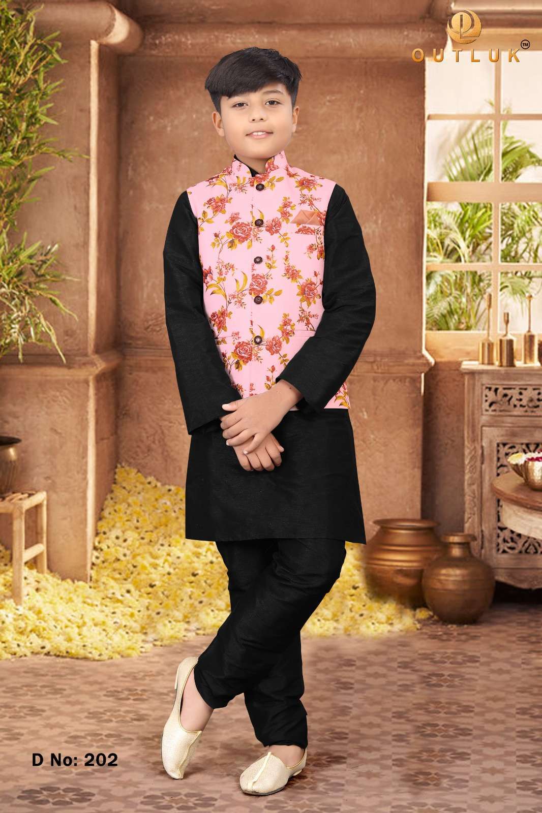 KIDS VOL-2 BY AQSAWHOLESALE 201 TO 220 SERIES ART SILK READYMADE KIDS KURTA PAJAMA WITH KOTI