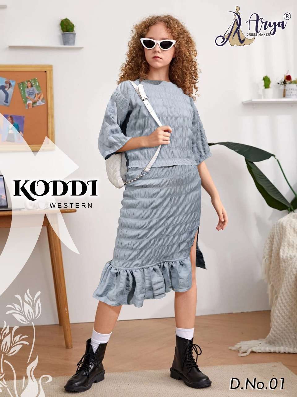 KODDI WESTERN BY ARYA DRESS MAKER 01 TO 04 SERIES KRIZZA VISCOSE WORK KIDS TUNICS