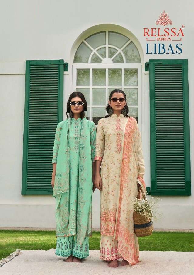 LIBAS BY RELSSA 77001 TO 77004 SERIES MUSLIN SILK HAND WORK DRESSES