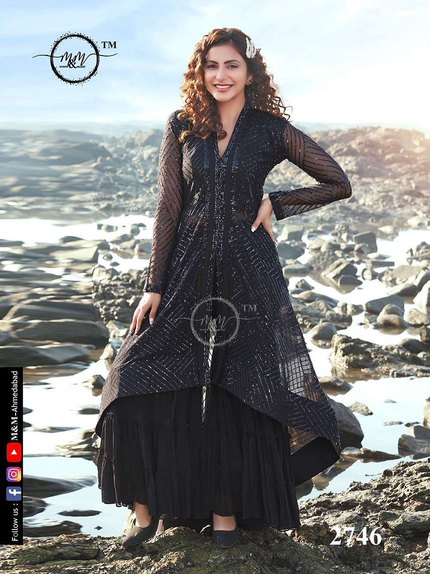 M&M 2746 HIT DESIGN BY M&M IMPORTED FABRIC STITCHED SHRARA SUIT