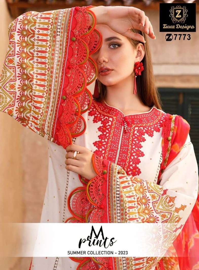 M PRINTS SUMMER COLLECTION-23 BY ZIAAZ DESIGNS MUSLIN PRINT EMBROIDERY PAKISTANI DRESSES