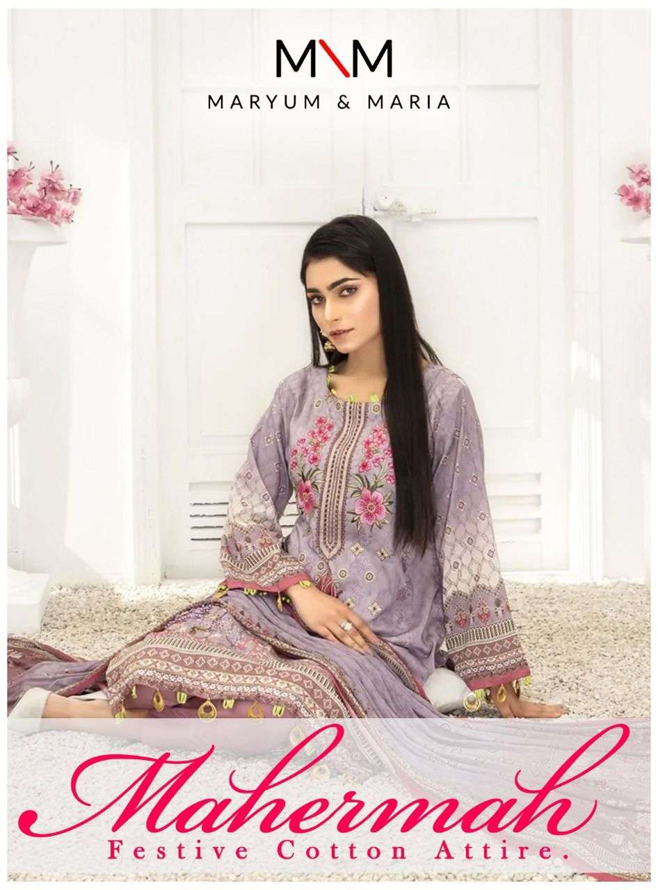 MAHERMAH BY AQSAWHOLESALE 01 TO 10 SERIES PURE COTTON PRINT DRESSES