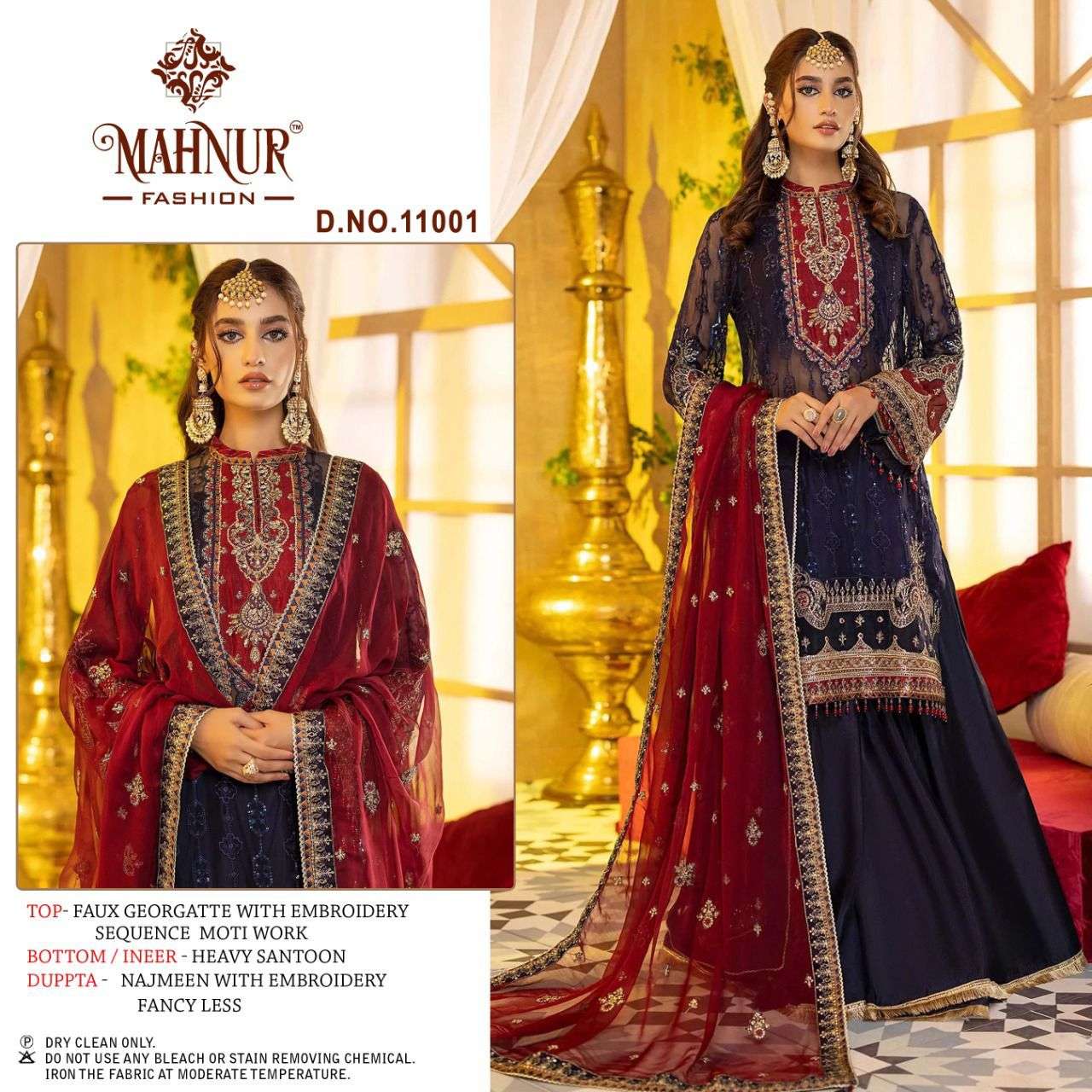 MAHNUR 11001 HIT DESIGN BY MAHNUR FASHION GEORGETTE EMBROIDERY WORK PAKISTANI DRESS