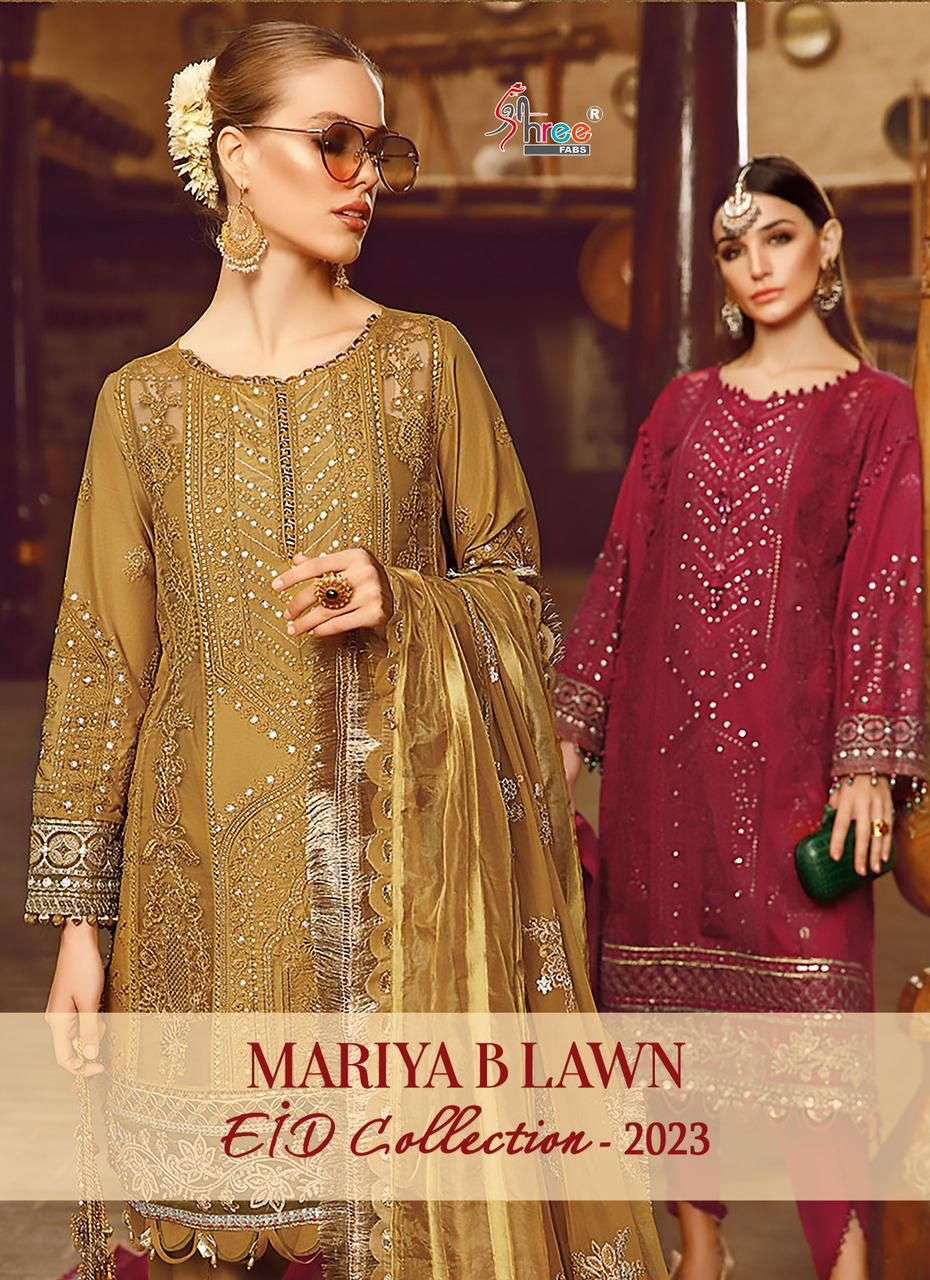 MARIYA B LAWN EID COLLECTION-2023 BY SHREE FABS 3020 TO 3027 SERIES LAWN PAKISTANI DRESSES