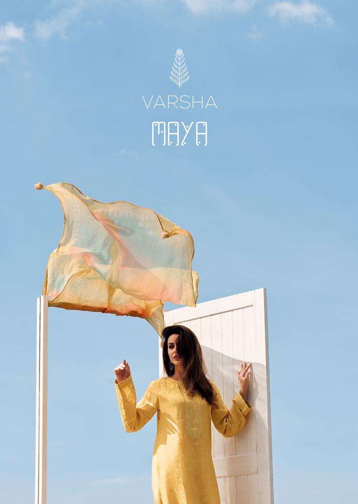 MAYA BY VARSHA 01 TO 05 SERIES VISCOSE LINEN EMBROIDERY WORK DRESSES