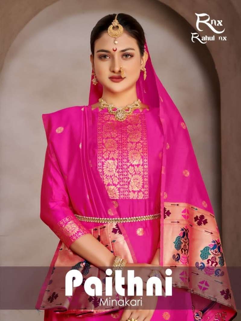 MEENAKARI PAITHANI BY RAHUL NX 1001 TO 1011 SERIES PURE TAFETA SILK PAITHANI DRESSES