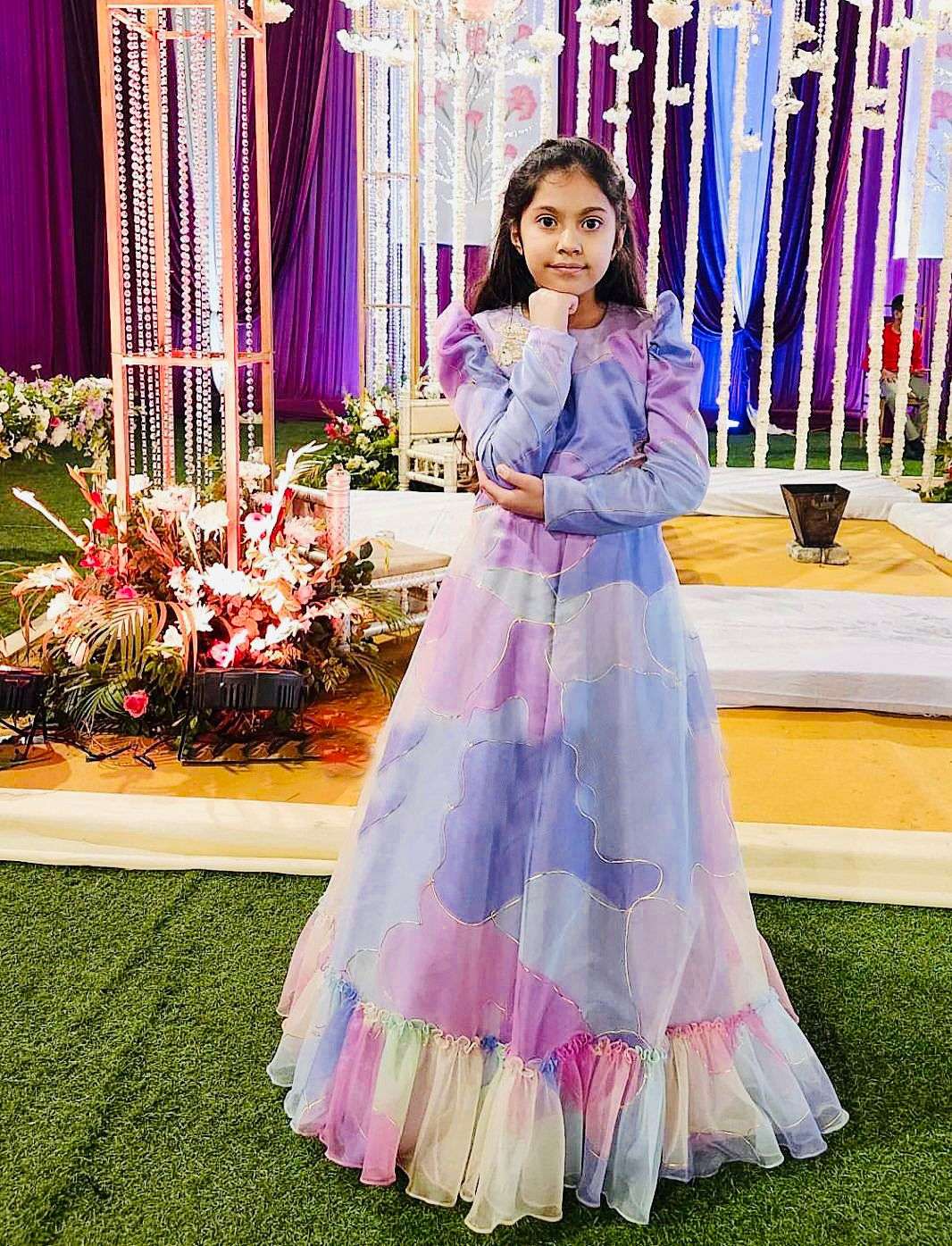 MISTY VOL-2 BY AQSAWHOLESALE HEAVY ORGANZA SILK STITCHED KIDS GOWN