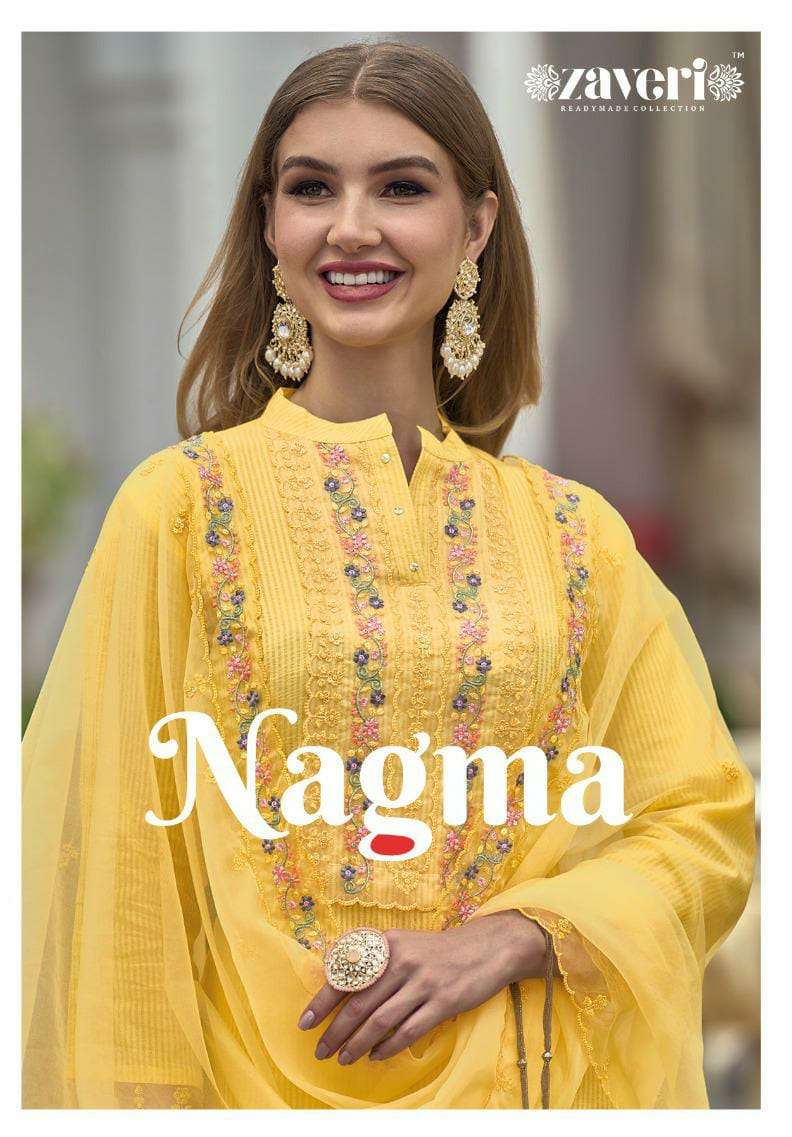 NAGMA BY ZAVERI 1121 TO 1124 SERIES PURE COTTON EMBRODIERY STITCHED DRESSES