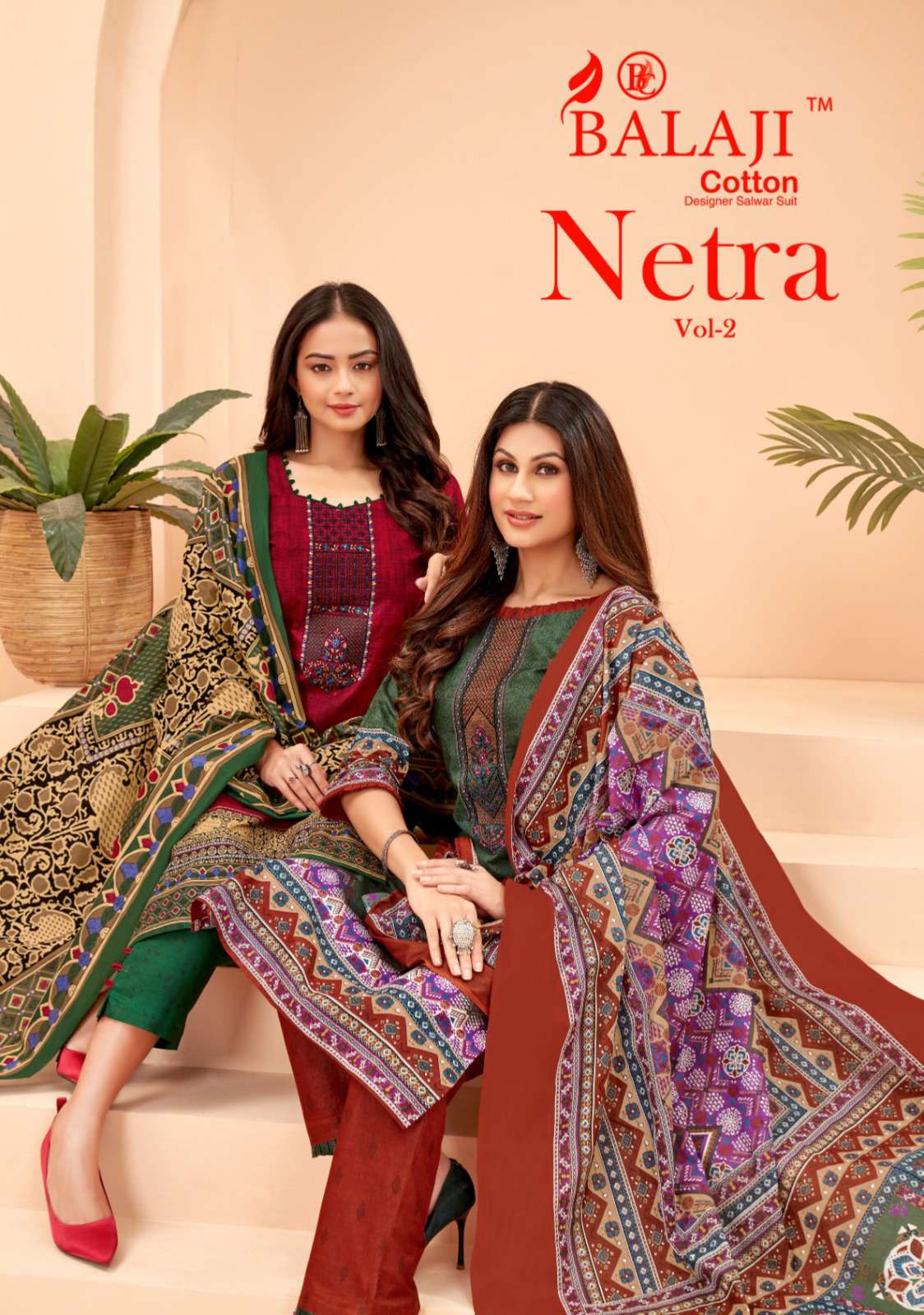 NETRA VOL-2 BY BALAJI COTTON 2001 TO 2012 SERIES COTTON PRINT DRESSES