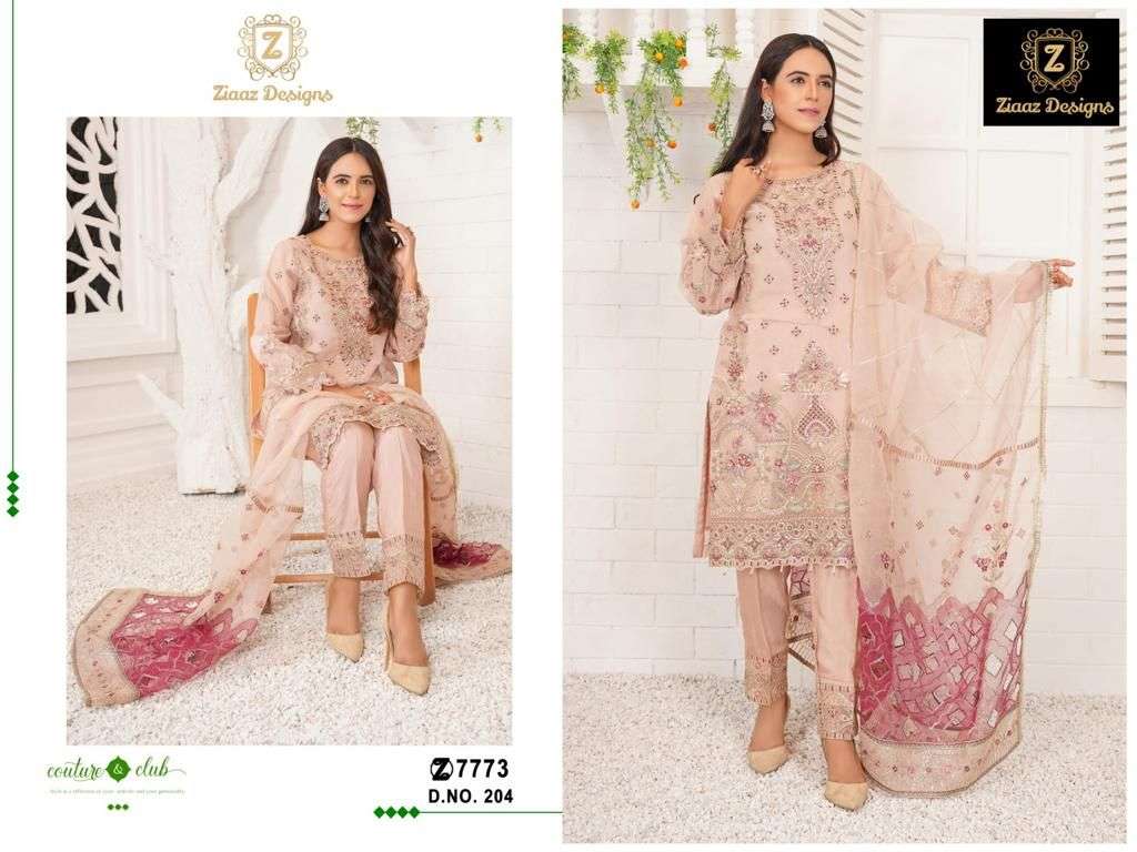 NOOR 204 HIT DESIGN BY ZIAAZ DESIGNS ORGANZA HEAVY EMBROIDERY PAKISTANI DRESS