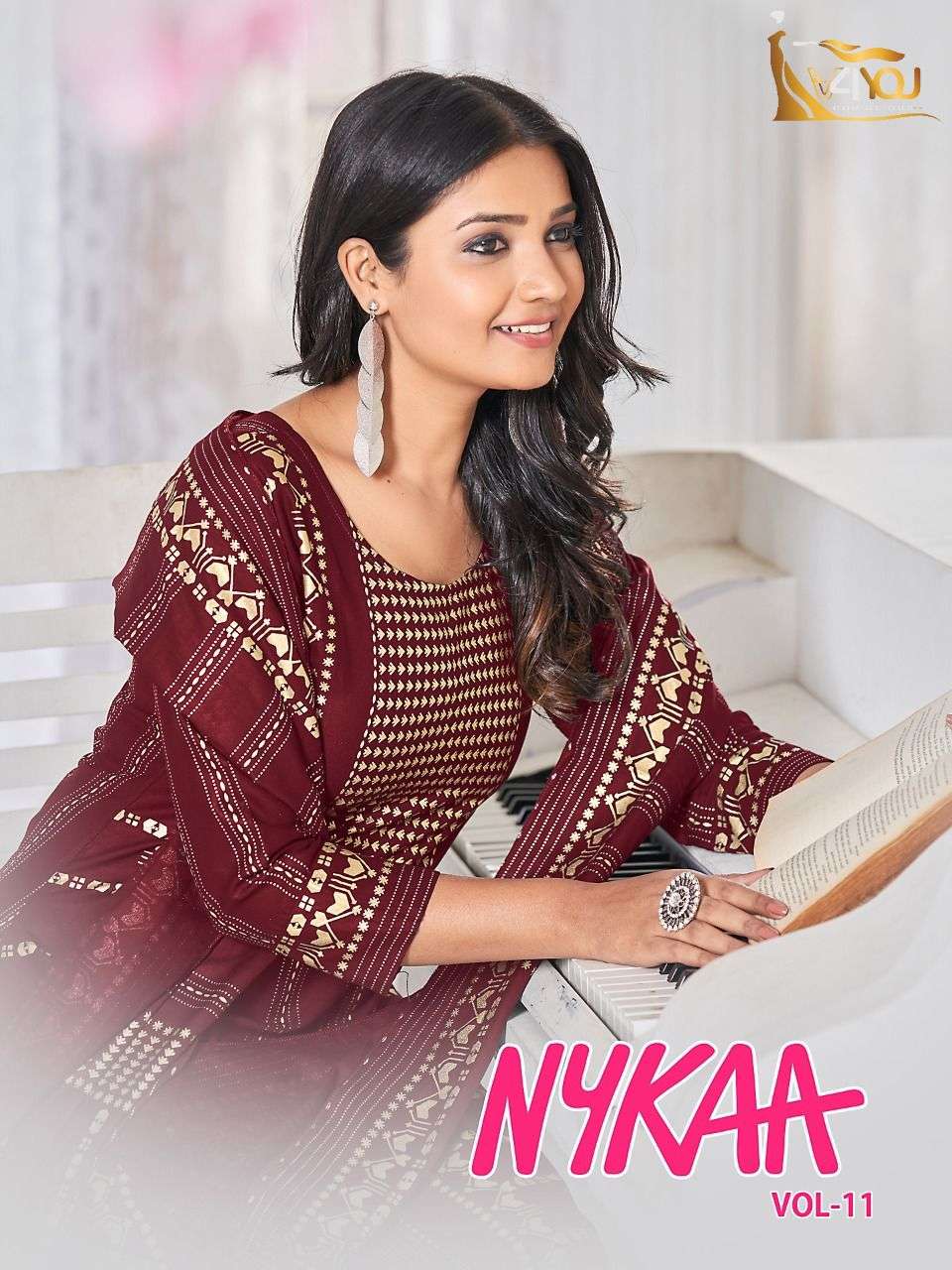 NYKAA VOL-11 BY V4YOU 1101 TO 1106 SERIES RAYON PRINT STITCHED DRESSES