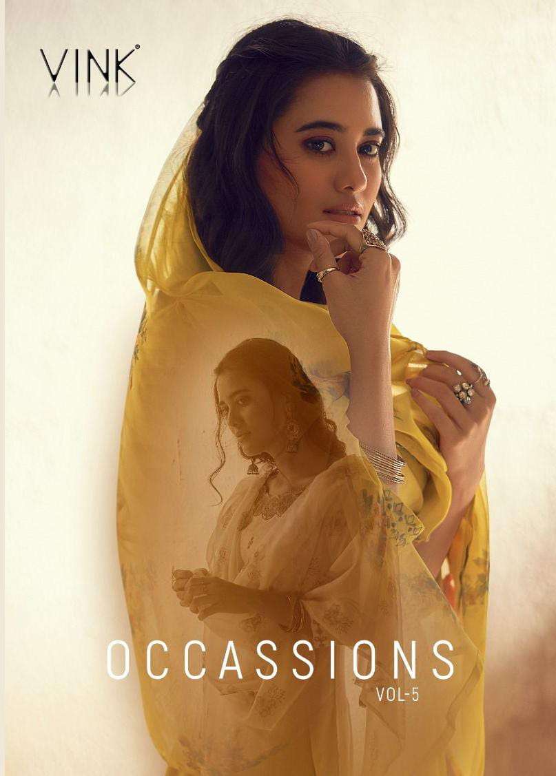 OCCASSIONS VOL-5 BY VINK 1741 TO 1746 SERIES PURE VISCOSE PRINT WORK STITCHED DRESSES