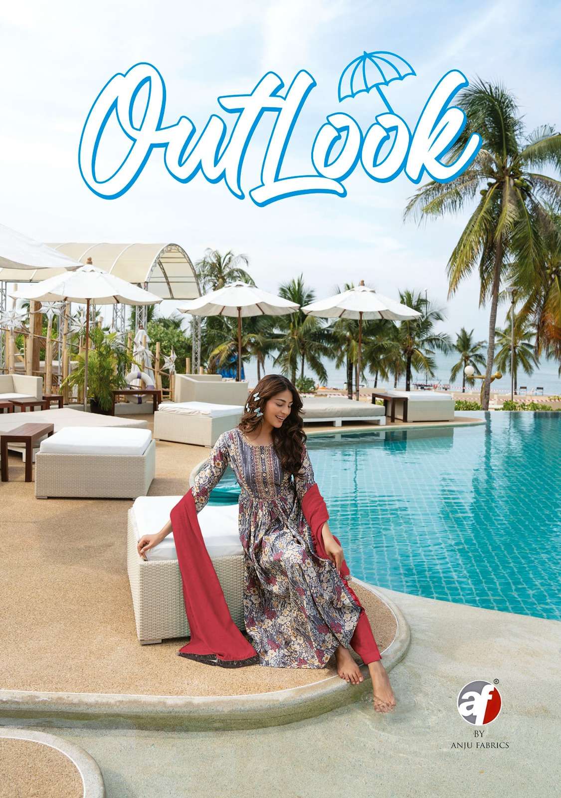 OUTLOOK BY ANJU FABRICS 2851 TO 2856 SERIES VISCOSE MODAL EMBROIDERY STITCHED DRESSES