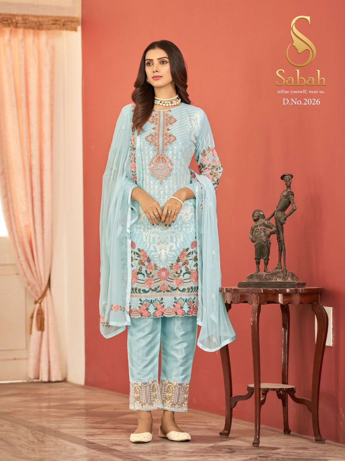 PAKIZA BY SABAH 2021 TO 2026 SERIES FAUX GEORGETTE EMBROIDERY WORK PAKISTANI DRESSES