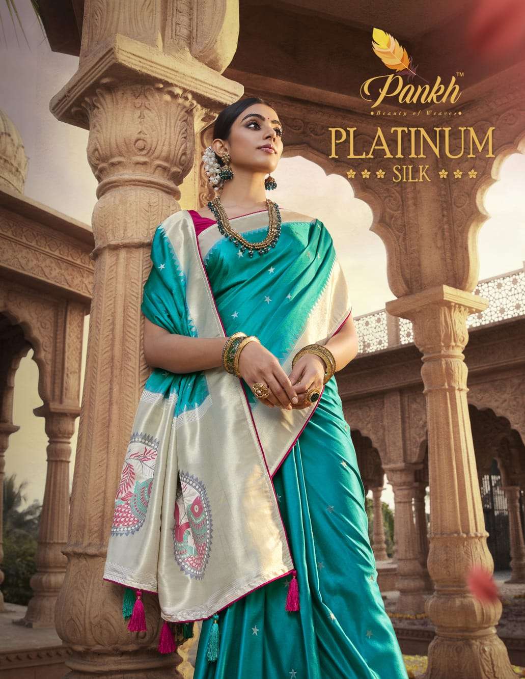 PLATINUM SILK BY PANKH 4501 TO 4511 SERIES PURE SATIN PAITHANI SILK SAREES